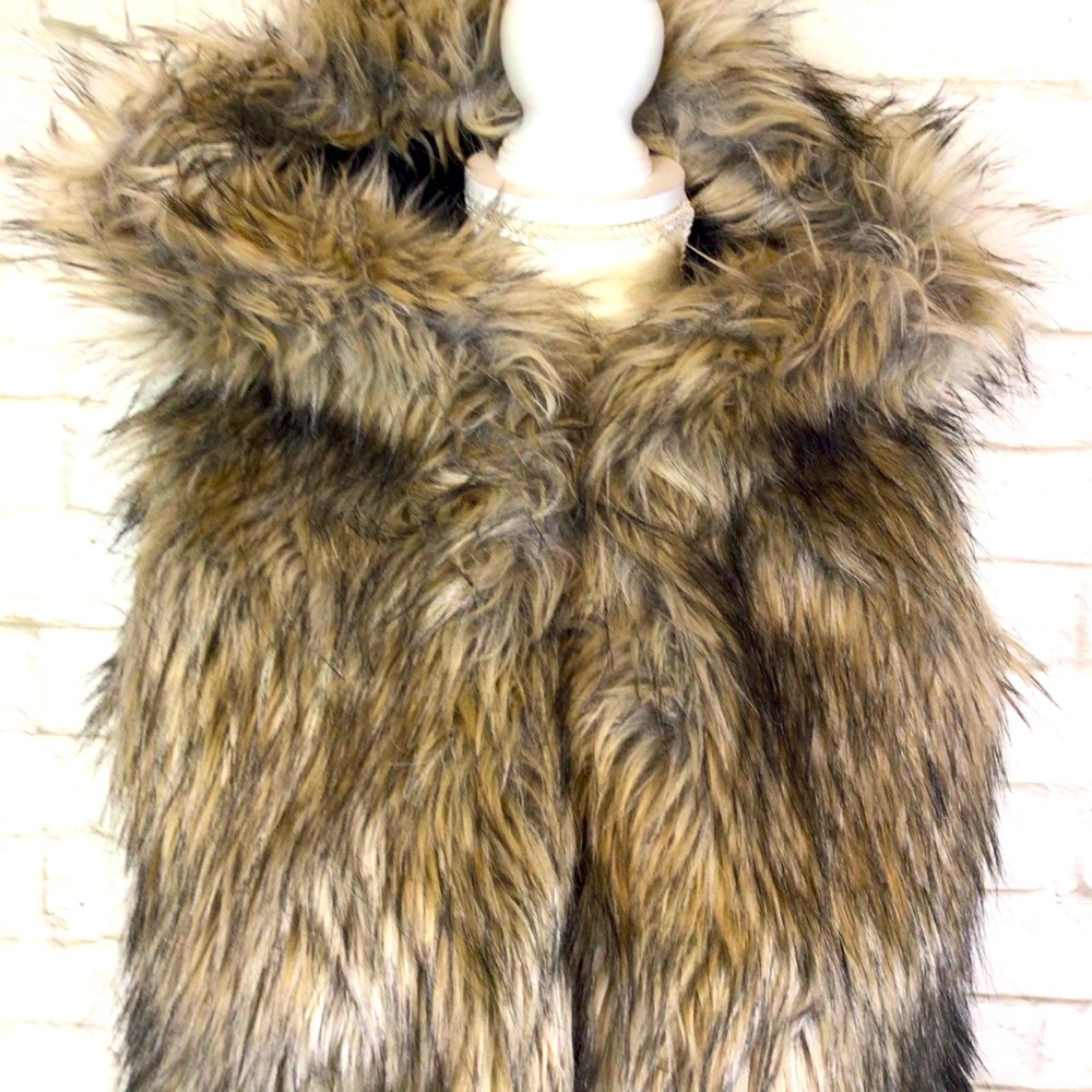 Sunday Best Faux Fur Vest in Brown and Black